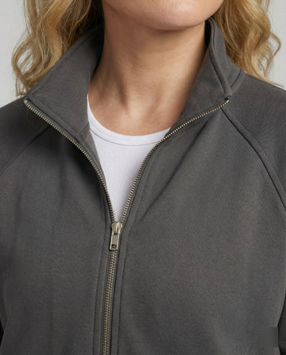Damen Sportanzug Grau Zweiteiler Sweatshirt Locker Fit