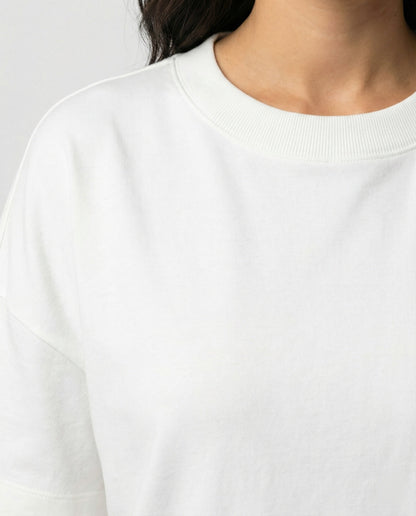 Damen Slim Fit T-Shirt Kurzarm Rundhals Baumwolle
