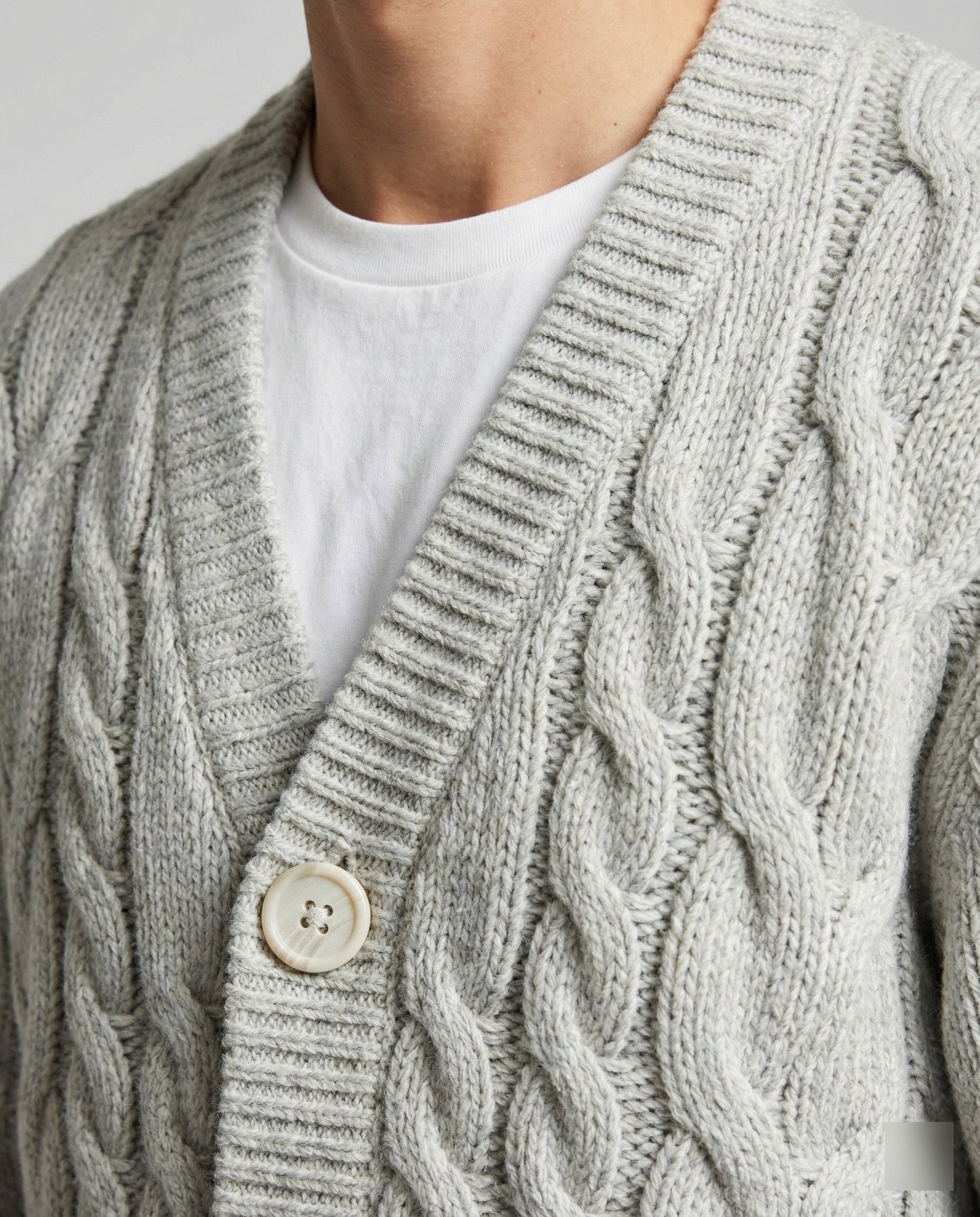 Damen Zopf-Cardigan Blouson V-Ausschnitt