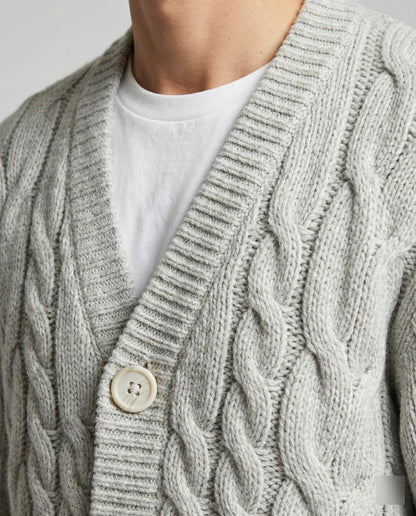 Damen Zopf-Cardigan Blouson V-Ausschnitt