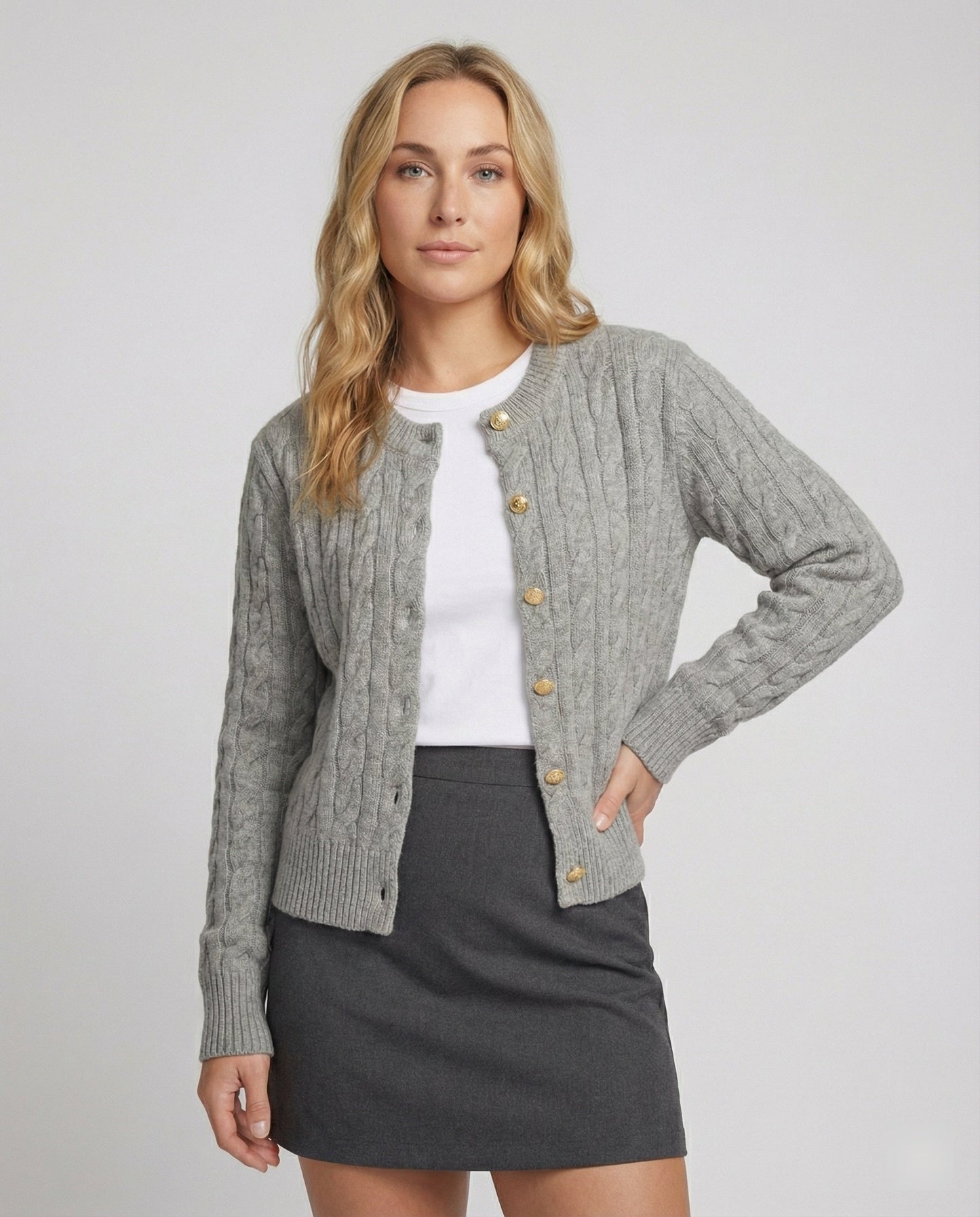 Damen Kurzcardigan Tailliert Strick Modern
