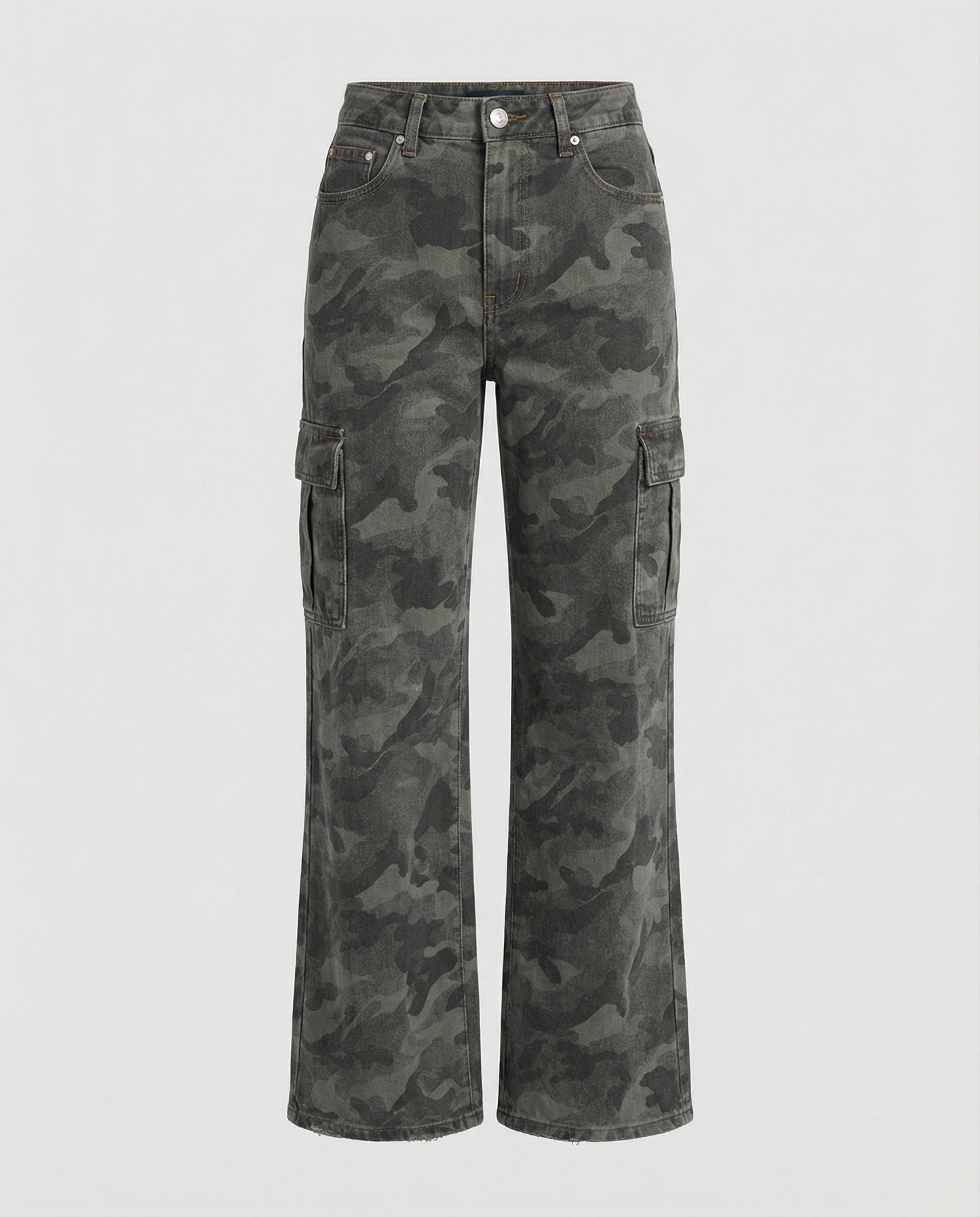 Herren Militärhose Hohe Taille Lockeres Bein