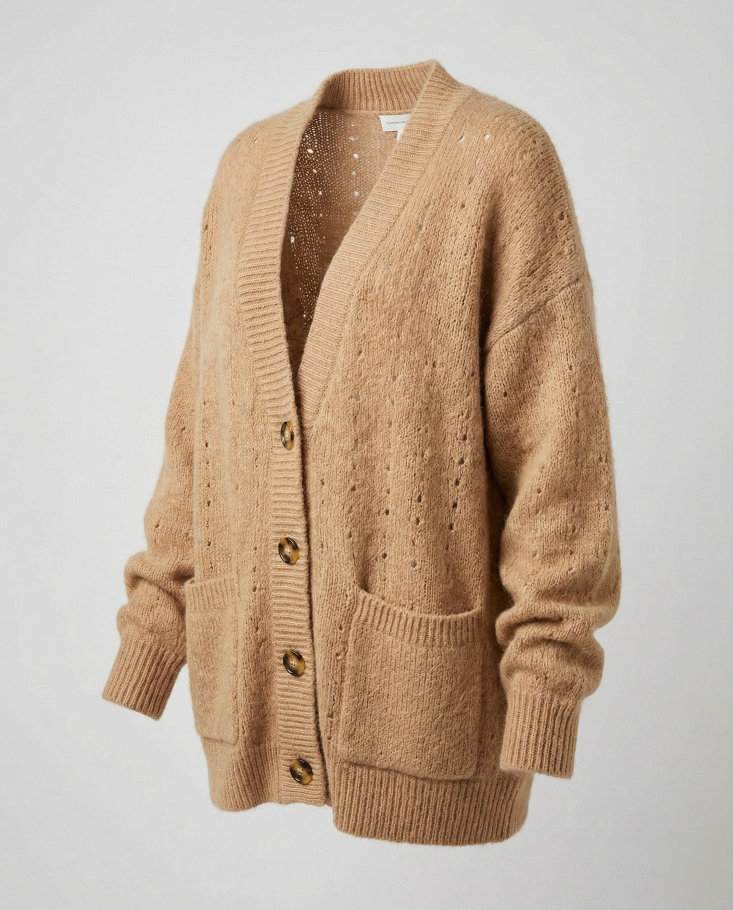 Weich Cardigan Mohair Mix Überlange Ärmel mit Taschen