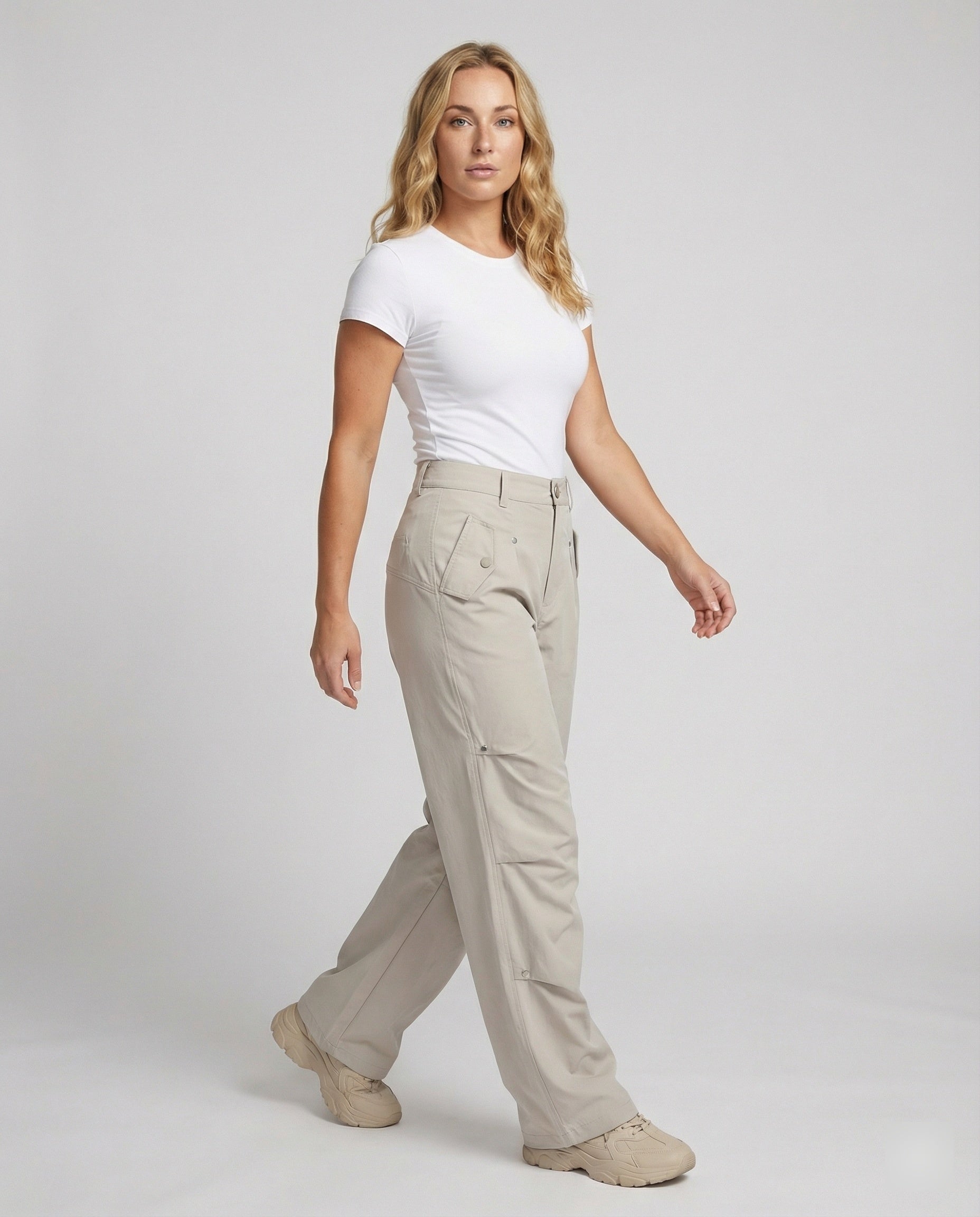 Damen Wide-Legg-Hose Hochtaillierte Asymmetrisch Modern - Norvielle
