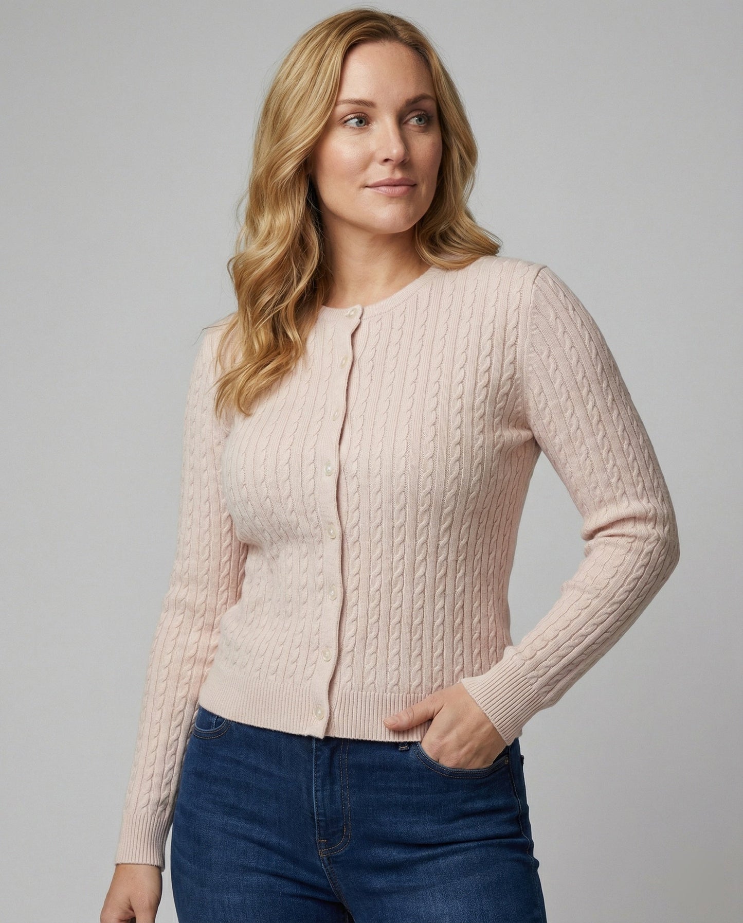 Damen Seidencami V-Ausschnitt Feinstrick