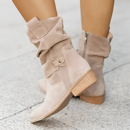 Damen Stiefeletten Weichleder Bequem