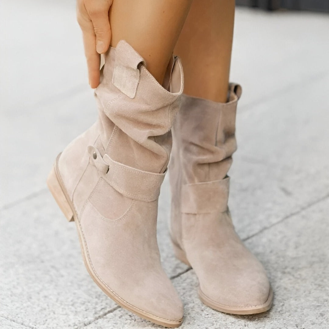 Damen Stiefeletten Weichleder Bequem