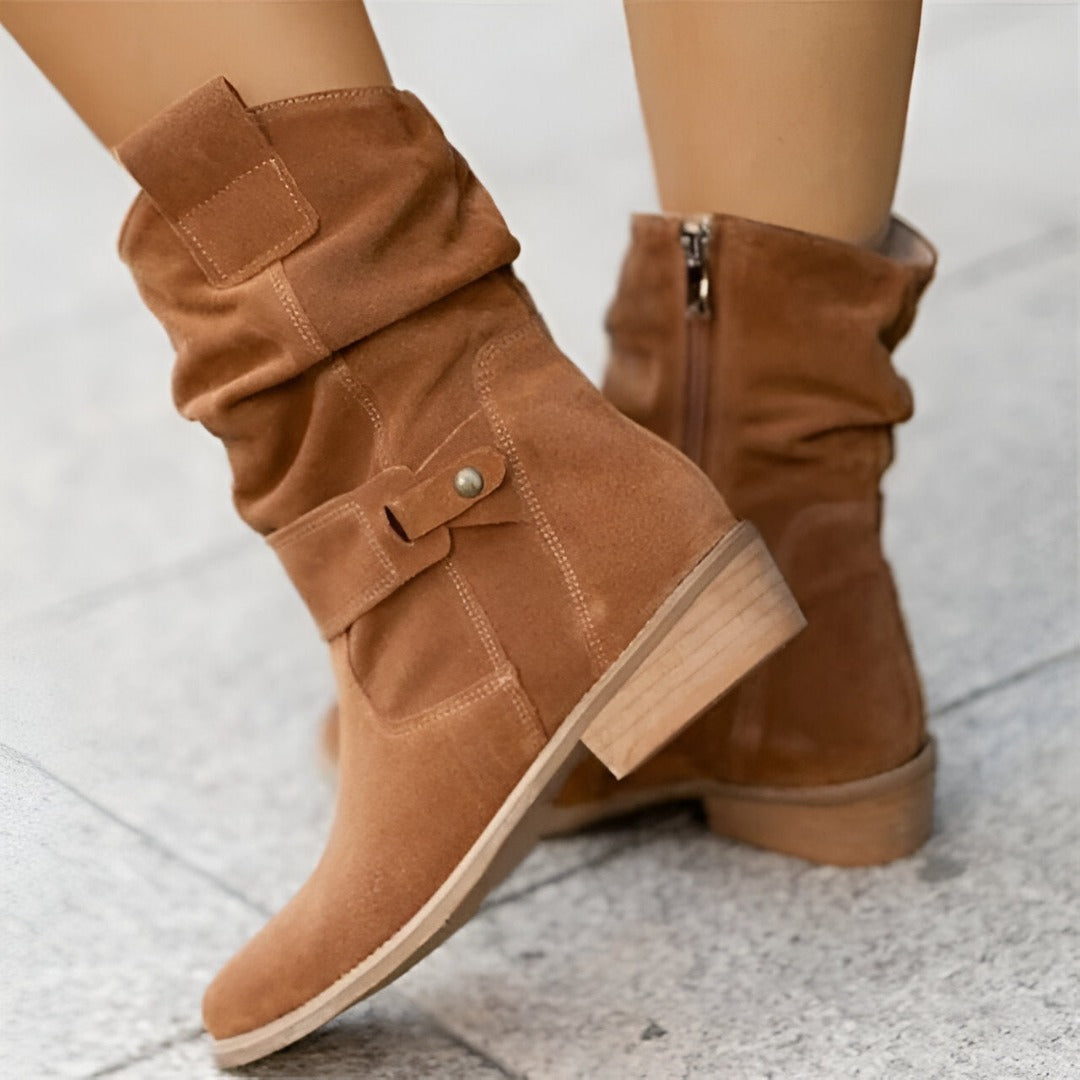Damen Stiefeletten Weichleder Bequem