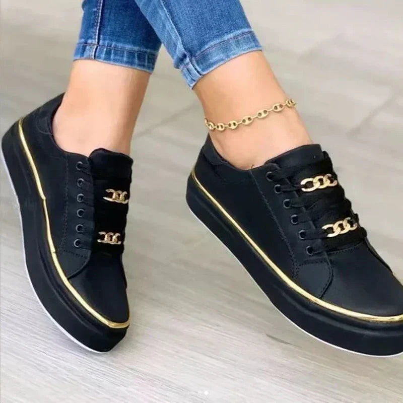Damen Schnürschuhe Bequem Sneaker
