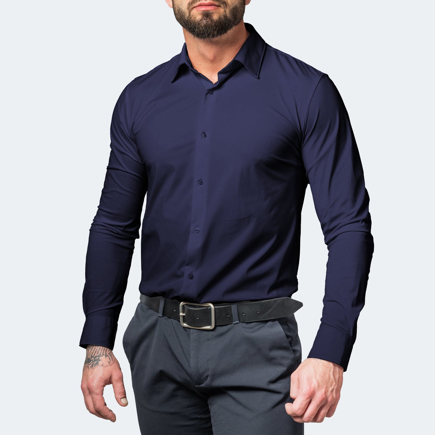 Herren Komfort-Hemd aus Stretch-Material Knitterfrei Modern