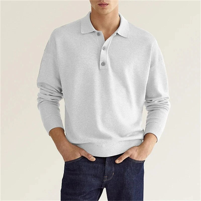 Herren Langarm-Poloshirt Klassisch