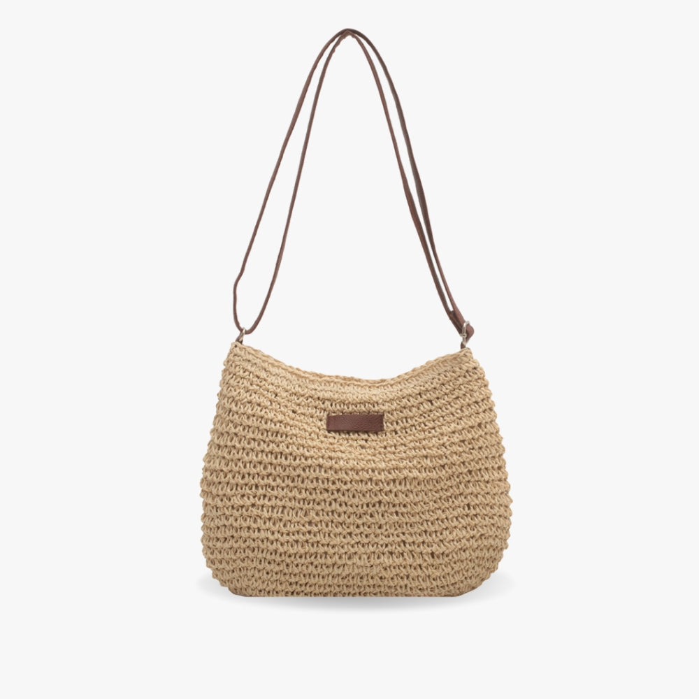 Damen Schultertasche Groß Leder Schwarz - Norvielle