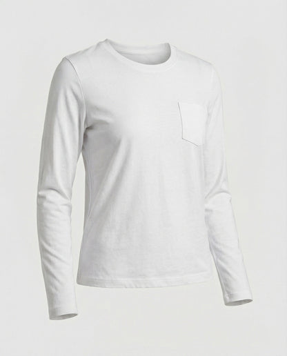 Damen Fleece Langarmshirt Warm mit Taschen