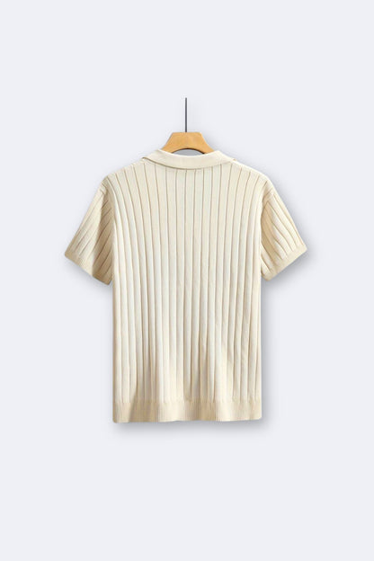Elegantes Damen Strickhemd Kurzarm Baumwolle