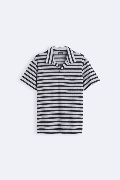 Herren Poloshirt Streifen Marineblau Modern - Norvielle