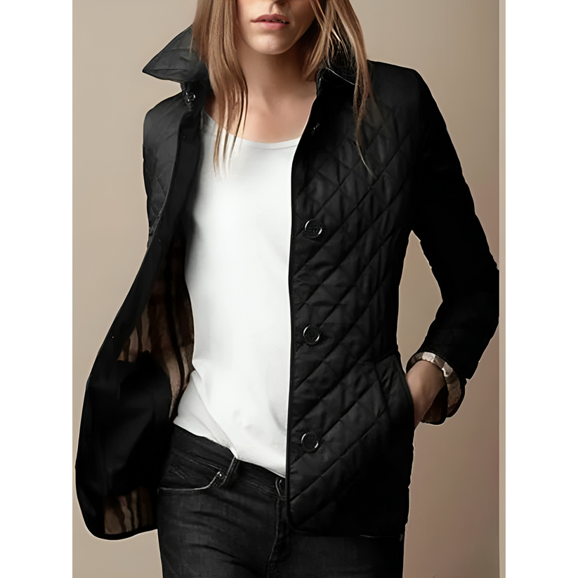 Damen Wattierte Daunenjacke Warm Schwarz - Norvielle