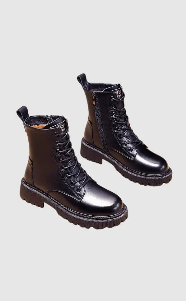 Damen Stiefel Leder Schwarz - Norvielle