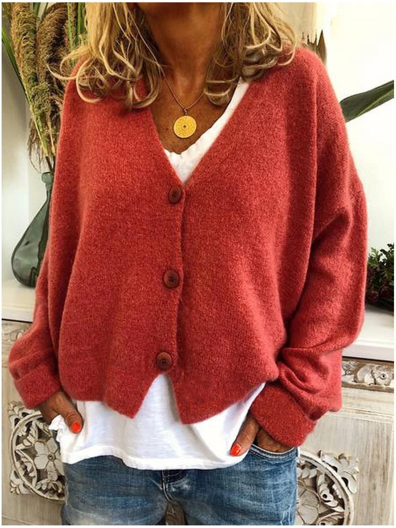 Damen Strickjacke Langärmlig Modern
