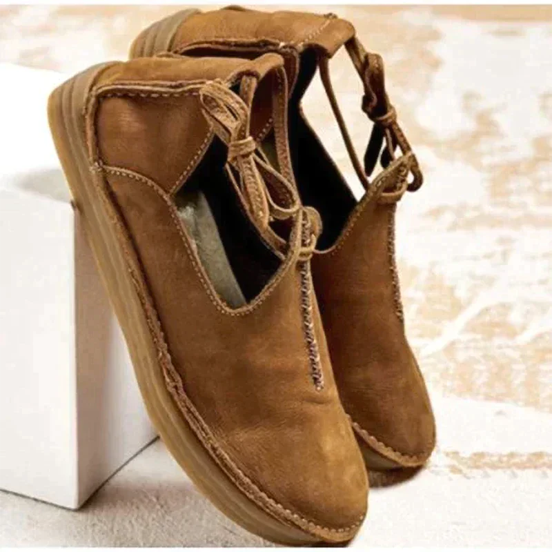 Damen Lederstiefeletten Braun Herbstschuhe