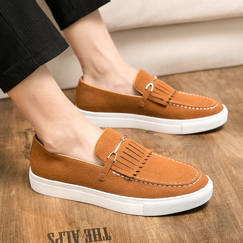 Herren Loafer Schuhe Wildleder Braun Elegant
