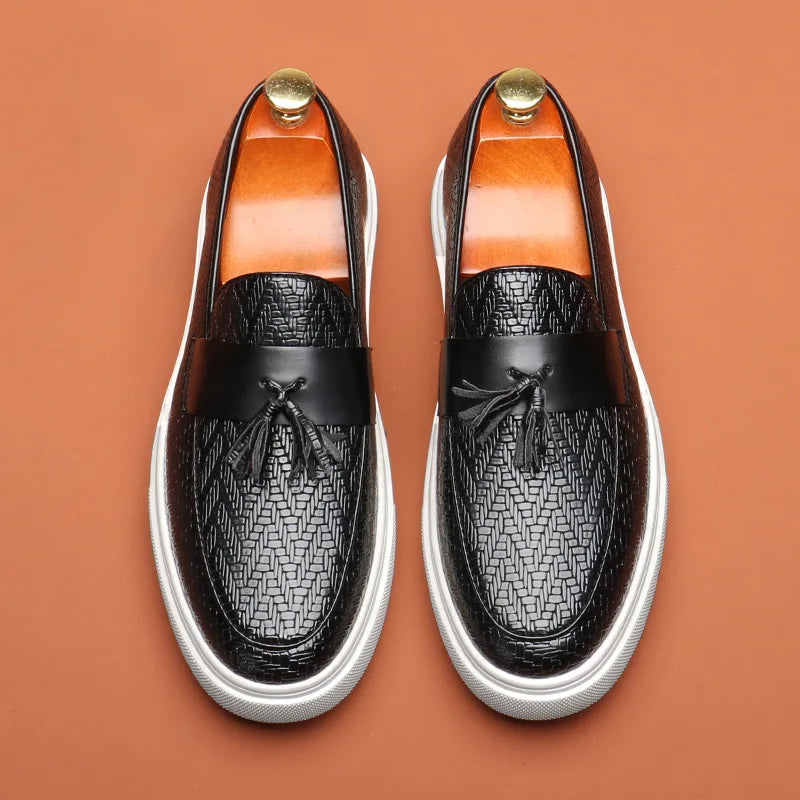 Herren Leder Loafer Elegante Slipper