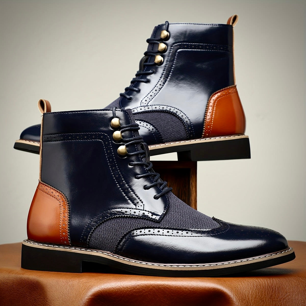 Herren Oxford Lederstiefel Elegantes Leder