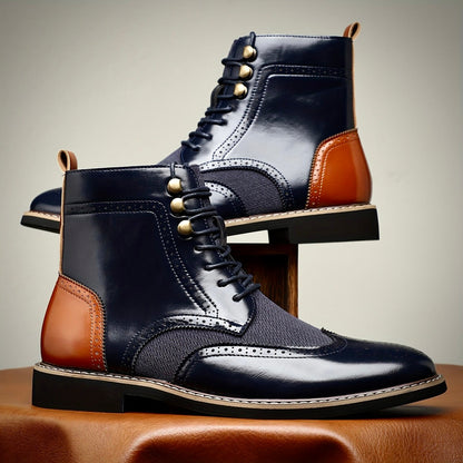 Herren Oxford Lederstiefel Elegantes Leder