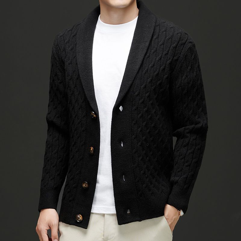 Herren Strickjacke Klassisch Braun
