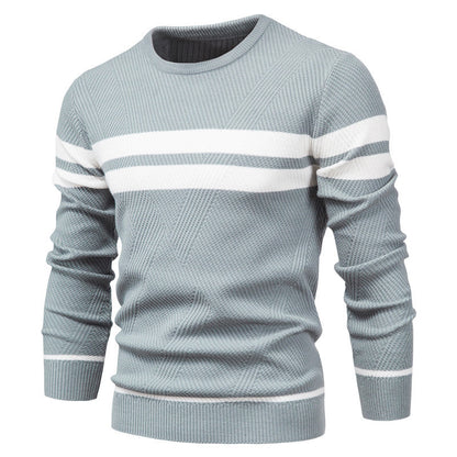 Herren Pullover Rundhals Streifen Klassisch