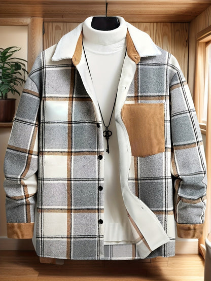 Herren Übergangsjacke Karomuster Lässig Modern