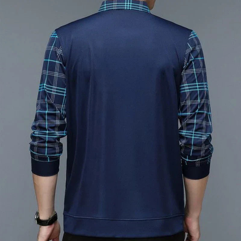 Herren Langarm Poloshirt Klassisch Elegantes Design
