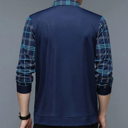 Herren Langarm Poloshirt Klassisch Elegantes Design