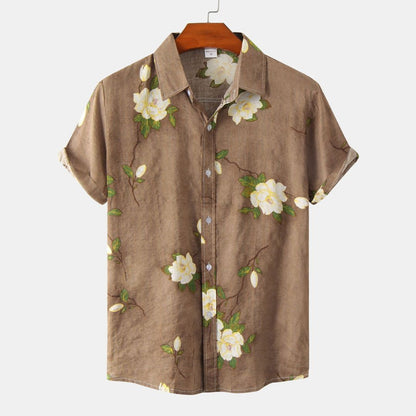 Herren Sommerhemd Leichtes Blumenmuster
