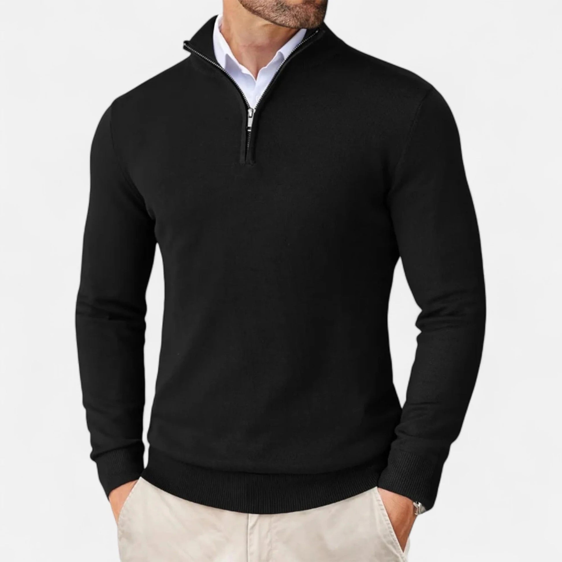 Herren Strickpullover Weich Reißverschluss Baumwolle - Norvielle