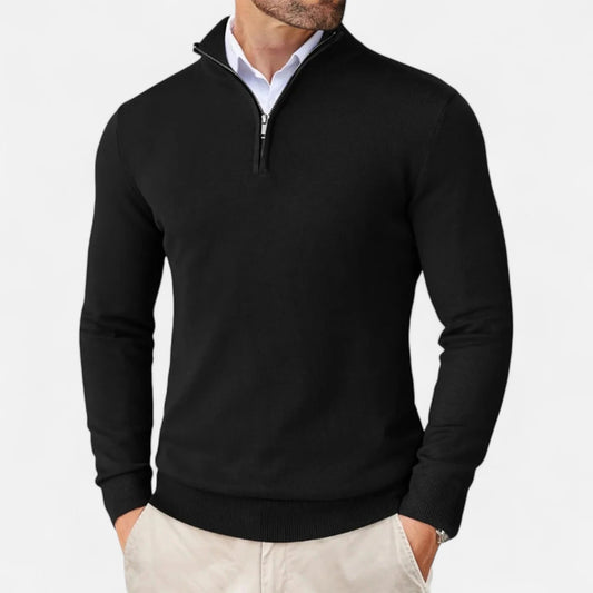 Herren Strickpullover Weich Reißverschluss Baumwolle - Norvielle