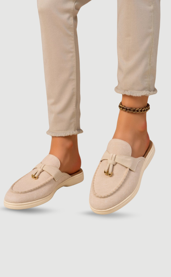 Damen Loafers Gold Komfortabel