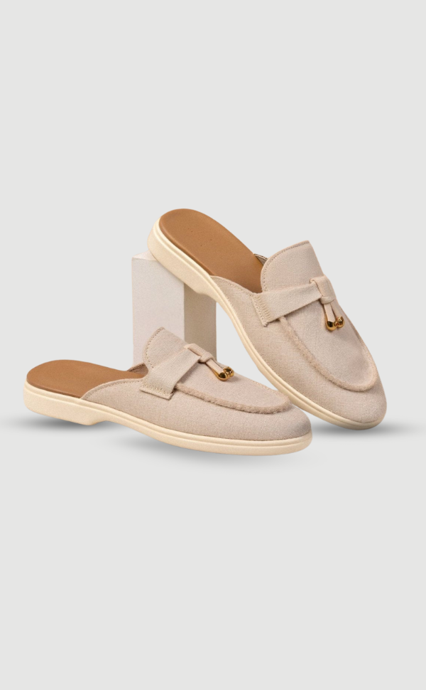 Damen Loafers Beige Gold Komfortabel - Norvielle