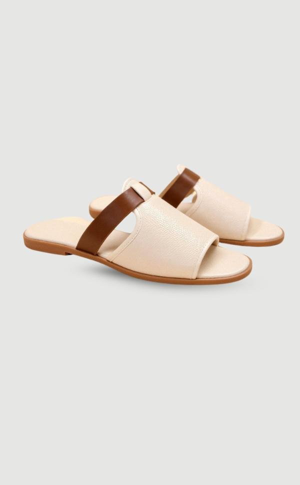 Damen Sandalen Leder Cremeweiß - Norvielle