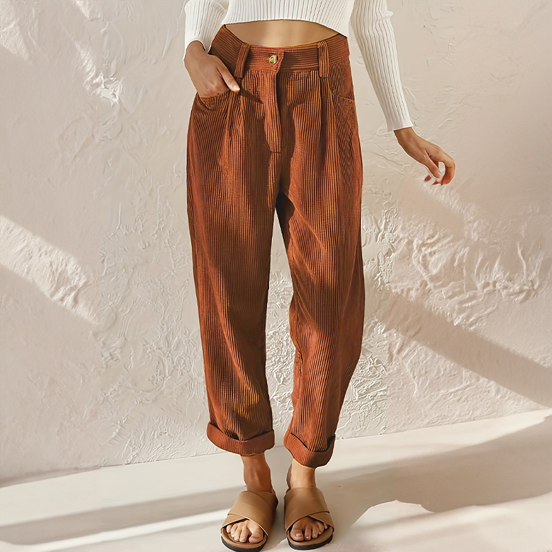 Damen Sommerhose Hohe Taille Weites Bein