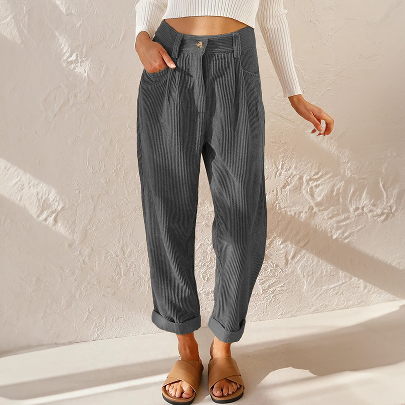Damen Sommerhose Hohe Taille Weites Bein
