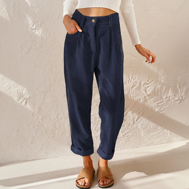 Damen Sommerhose Hohe Taille Weites Bein
