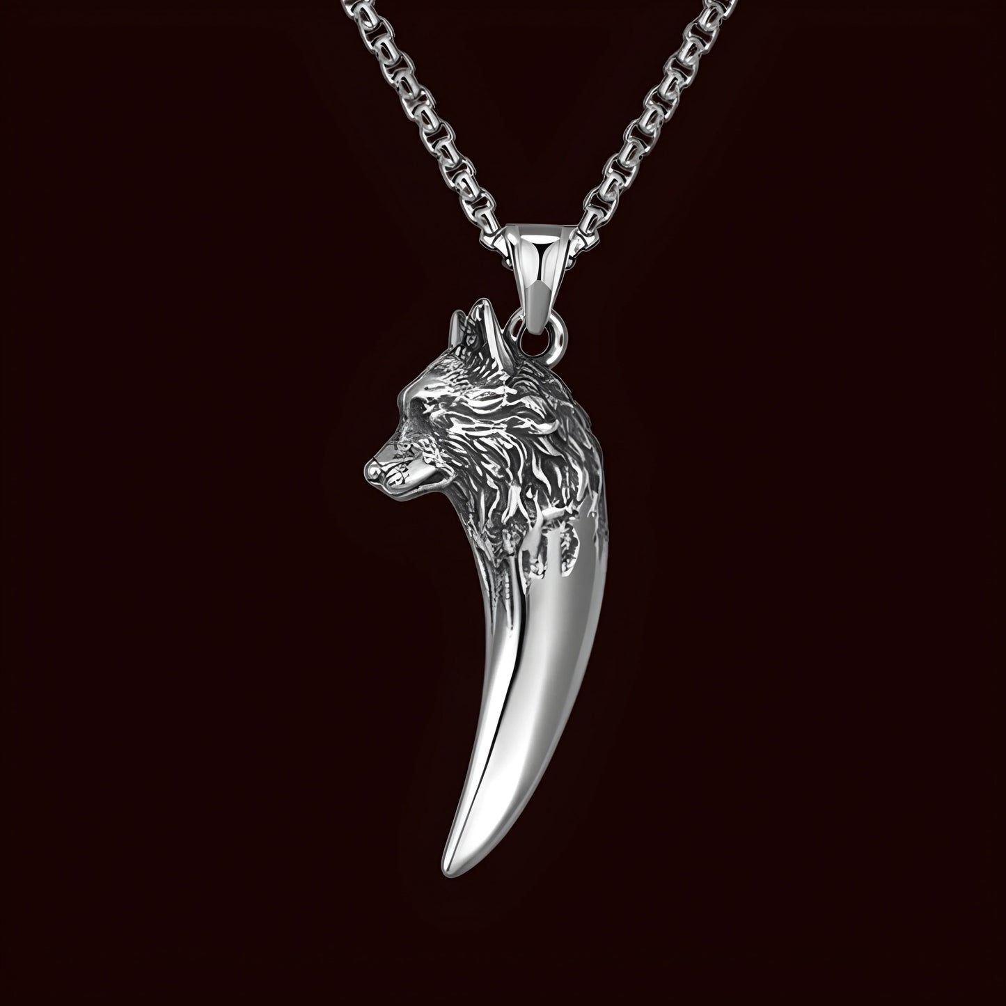 Herrenkette Edelstahl Wolfskopf Stylisch - Norvielle