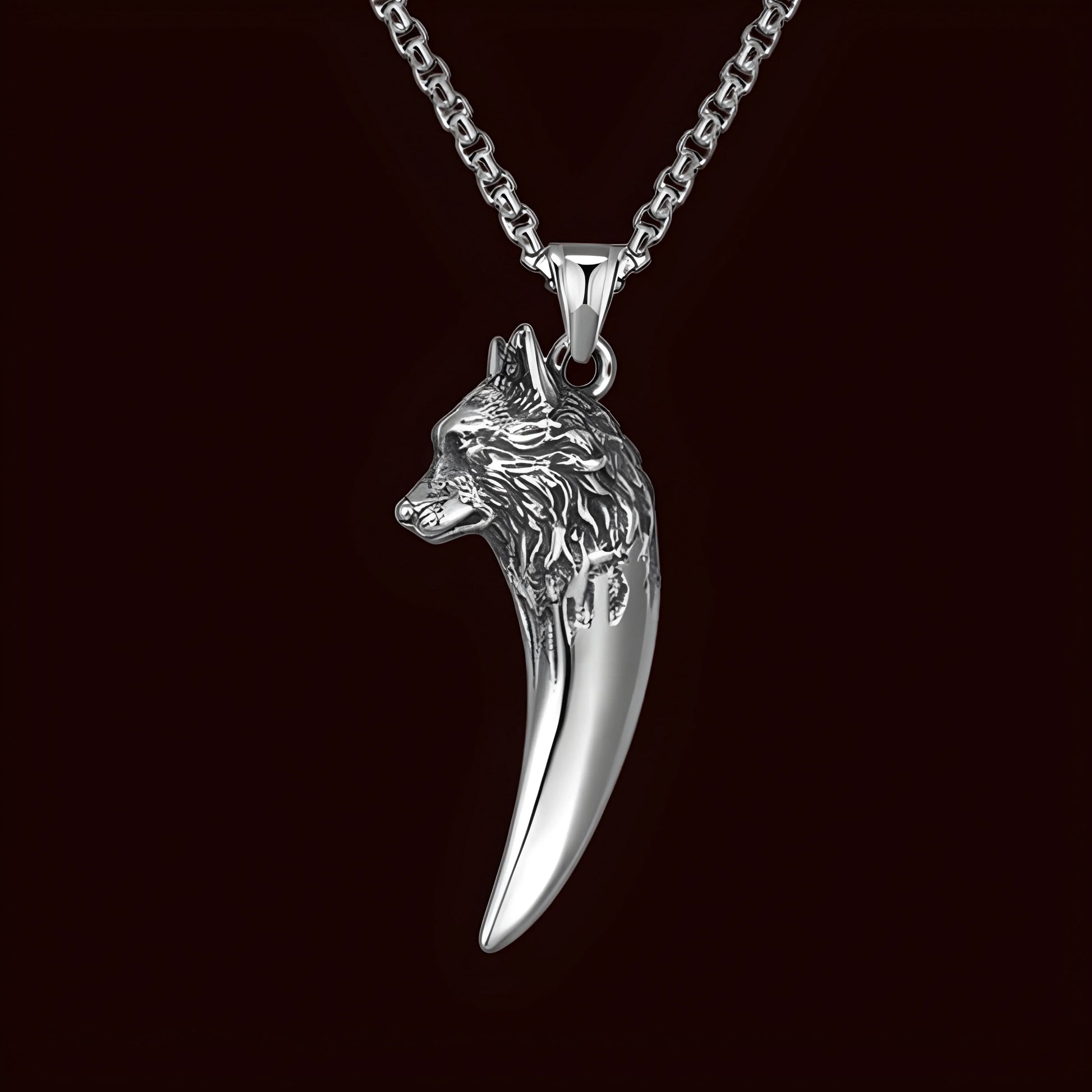 Herrenkette Edelstahl Wolfskopf Stylisch - Norvielle