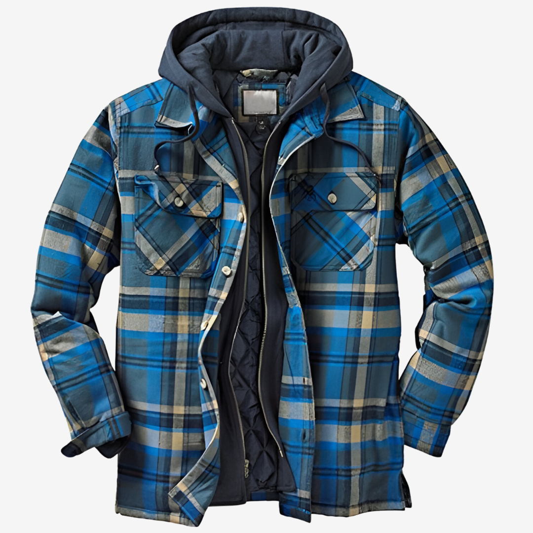 Herren Herbstjacke Kariert Warm