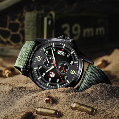 Herren Quarz Uhr Militärstil
