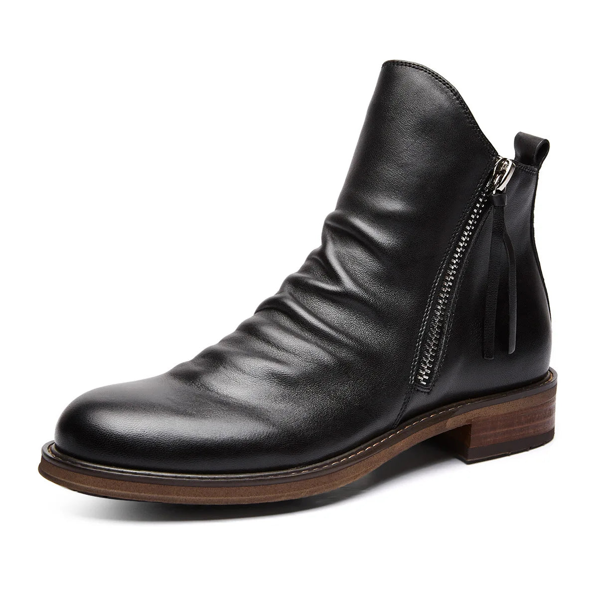 Herren Chelsea Stiefel Schwarz Elegantes Leder - Norvielle