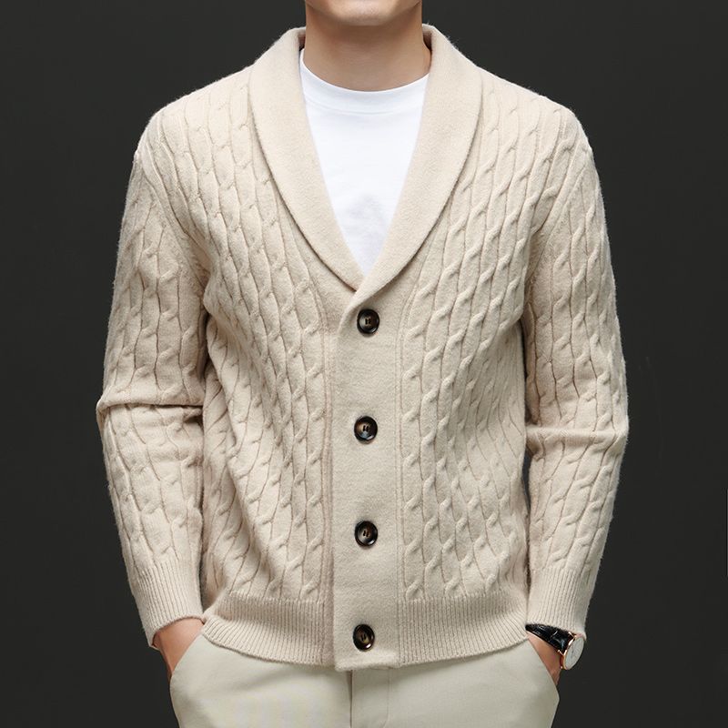 Herren Strickjacke Klassisch Braun