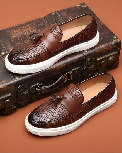 Herren Leder Loafer Elegante Slipper