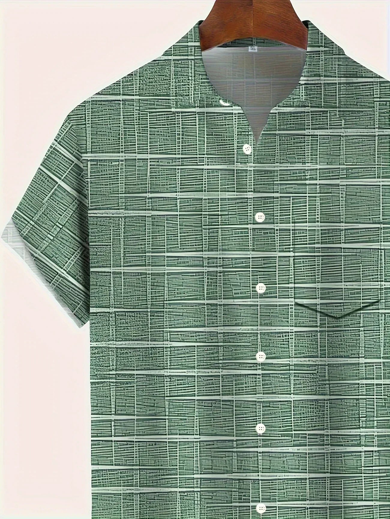 Herren Kariertes Kurzarmhemd Büroshirt Modern