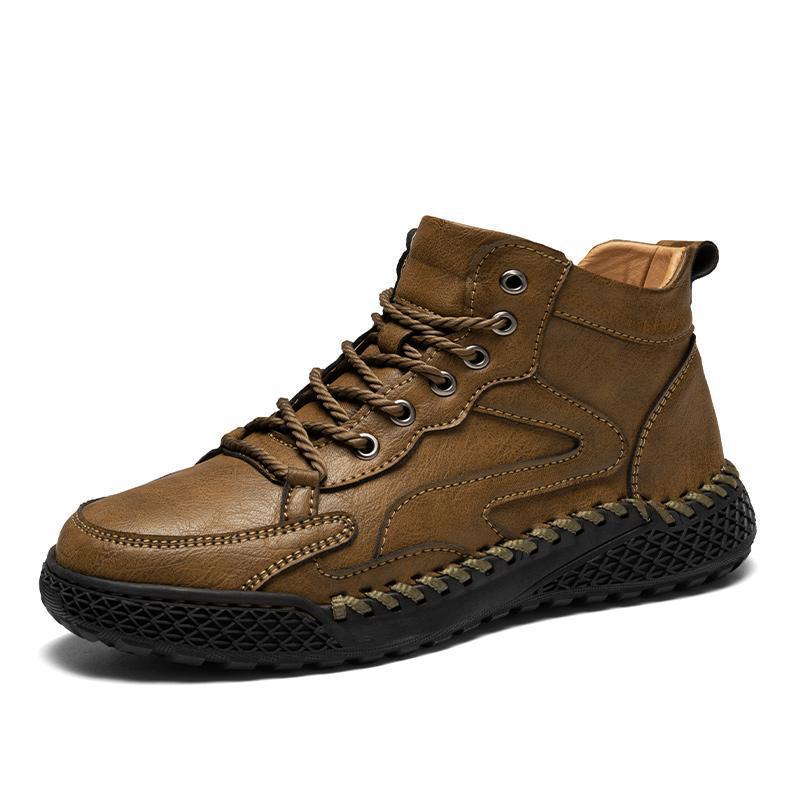 Herren Leder Wanderstiefel Robust Wasserfest